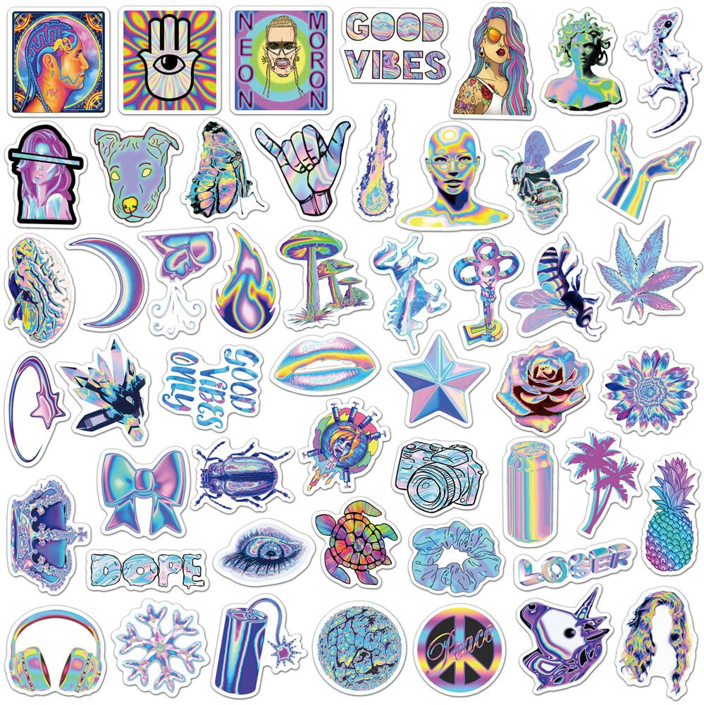 Holographic Laser Style Graffiti Stickers