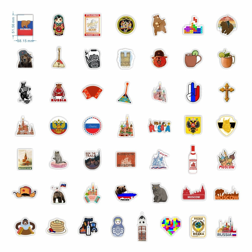 Moscow Russian Cultural Stickers