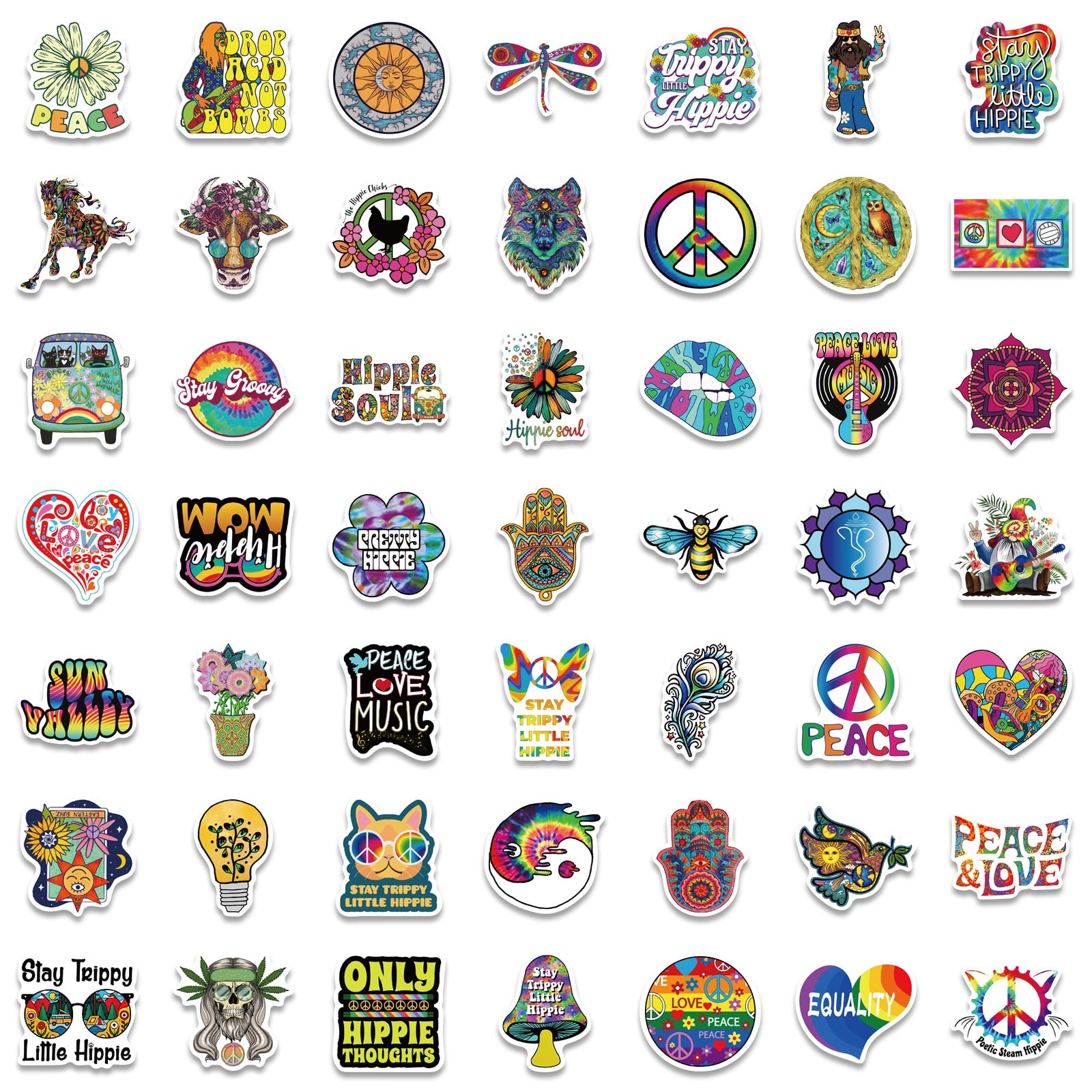 Love and Peace Hipi Stickers