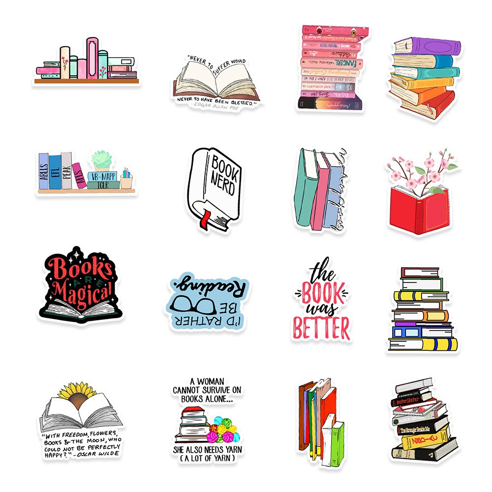 Reading Books Stickers