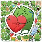 Green Cute Frog Heart Stickers