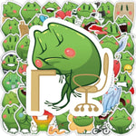 Green Cute Frog Heart Stickers