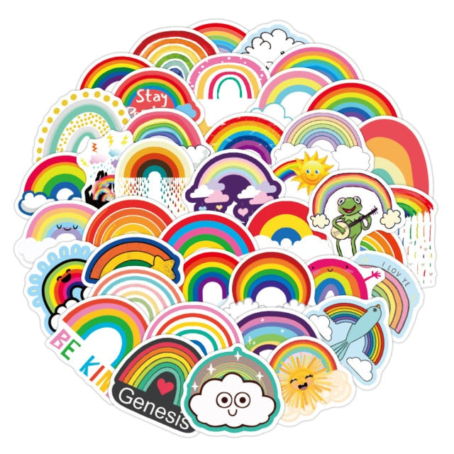 Rainbow Bridge Cartoon Stickers