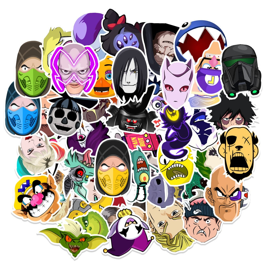 Villain Face Graffiti Stickers