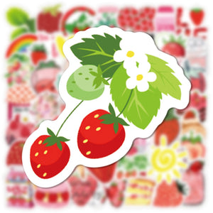 Strawberry Dessert Girly Heart Stickers