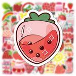 Strawberry Dessert Girly Heart Stickers