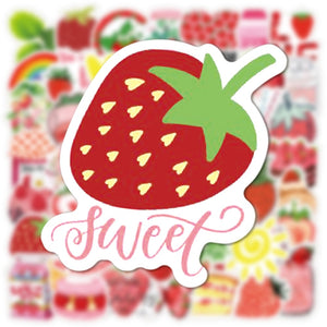 Strawberry Dessert Girly Heart Stickers