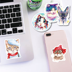 Cat Watercolor Stickers