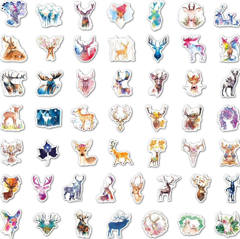 Deer Watercolor Stickers