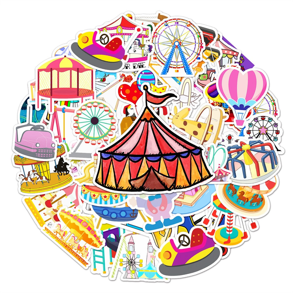 Playground Ferris Wheel Amusement Park Stickers