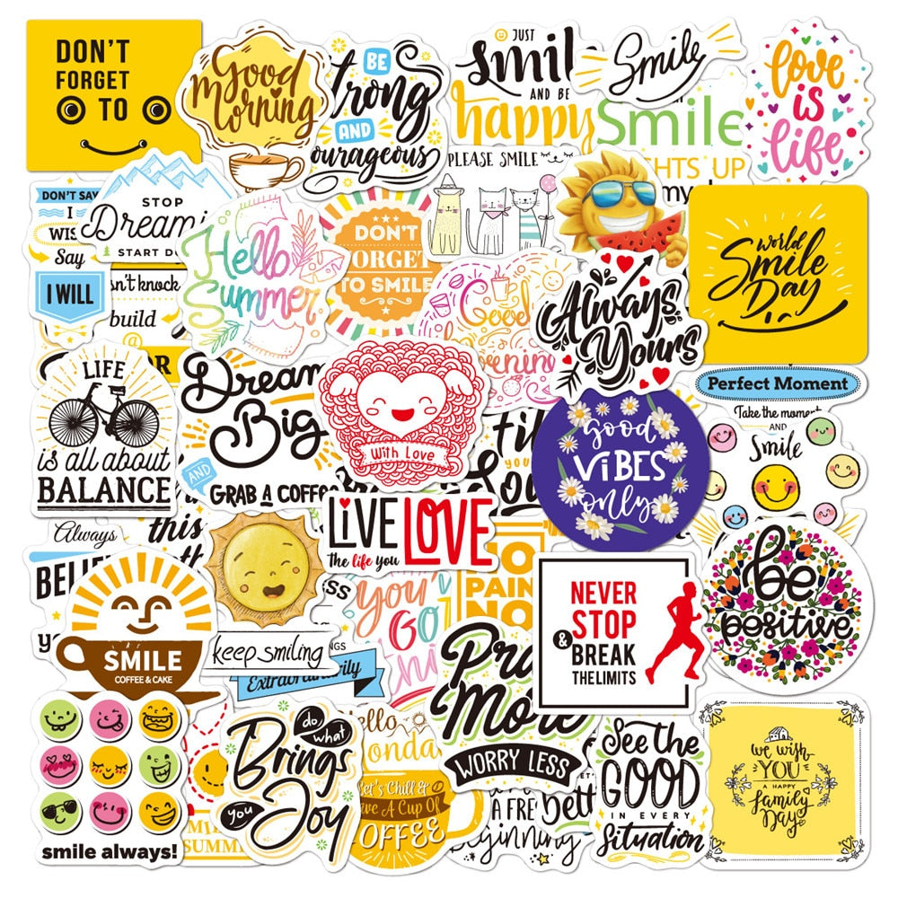 English Inspirational Yellow Stickers