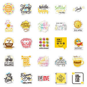 English Inspirational Yellow Stickers