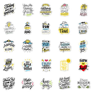 English Inspirational Yellow Stickers