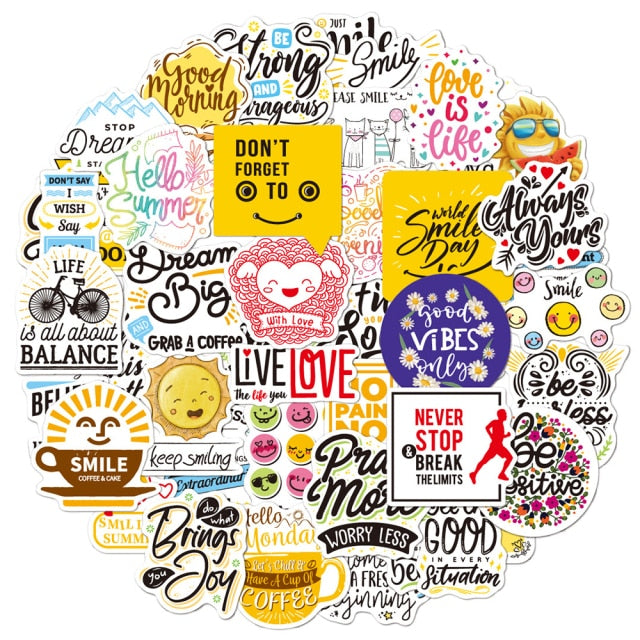 English Inspirational Yellow Stickers