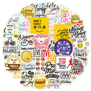 English Inspirational Yellow Stickers