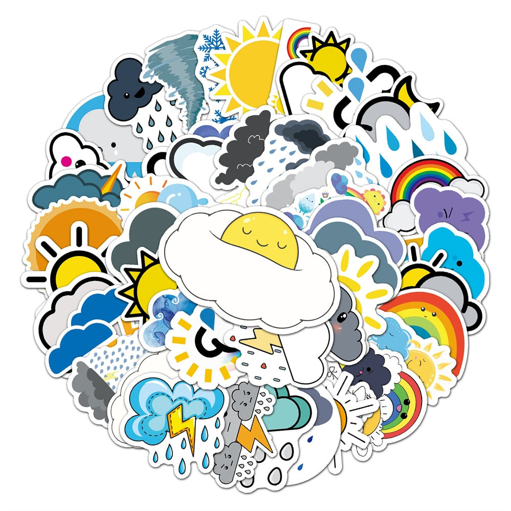 Sun Cloud Weather Stickers