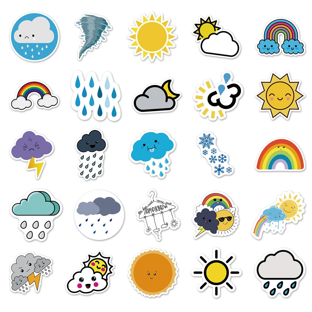 Sun Cloud Weather Stickers