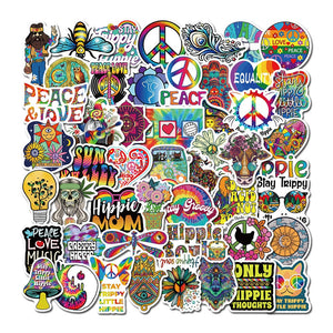 Love Hippie Peace Signs Stickers