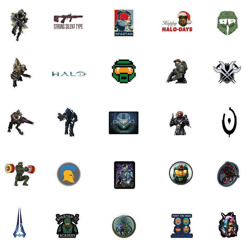 Halo First-person Shooter Game Stickers