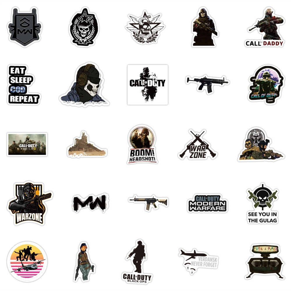 Mission War Fire Assault Game Stickers