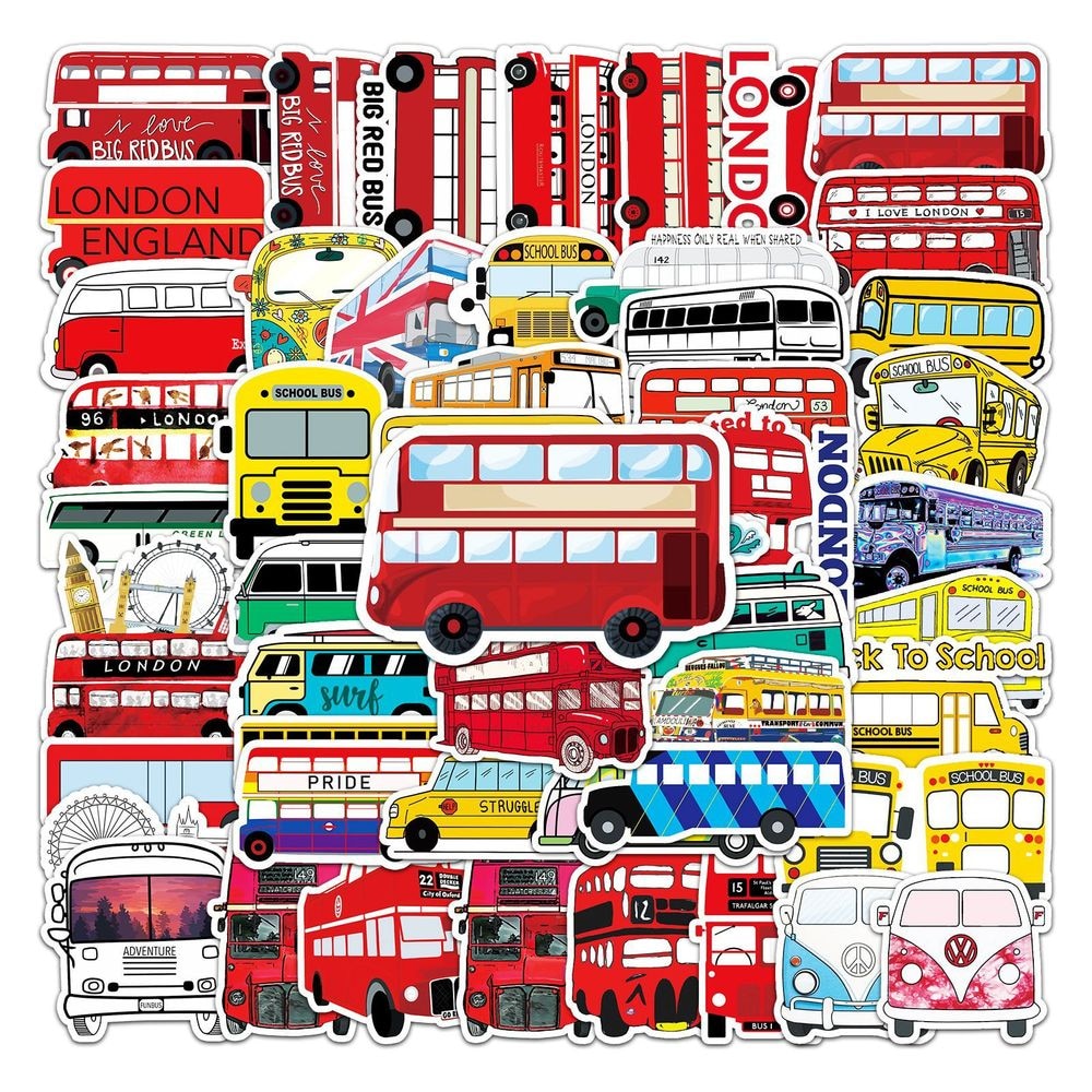 London Red Bus Stickers