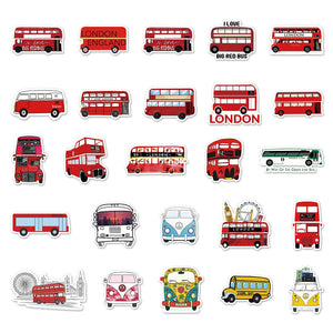 London Red Bus Stickers