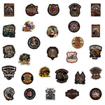 Retro Motorcycle Theme Graffiti Stickers