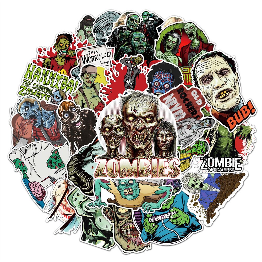 Horror Thriller Zombie Stickers