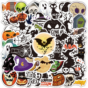 Witch Halloween Skull Pumpkin Funny Stickers