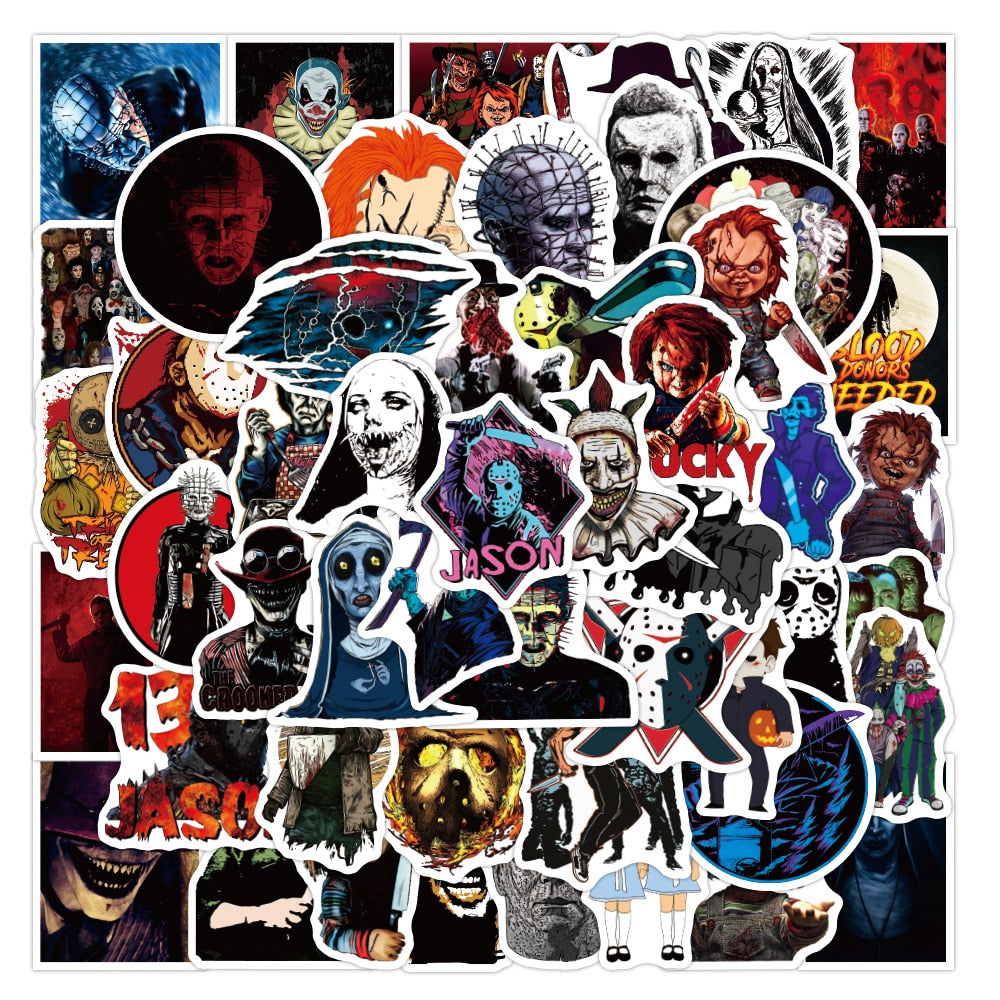 Mixed Classic Horror Movie Thriller Characters Graffiti Stickers