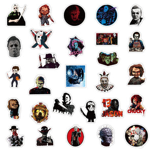 Mixed Classic Horror Movie Thriller Characters Graffiti Stickers