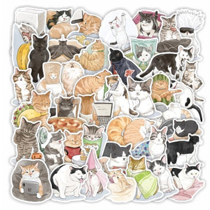 Minimalist Kawaii Cat Stickers