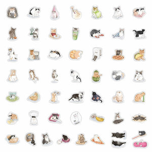 Minimalist Kawaii Cat Stickers