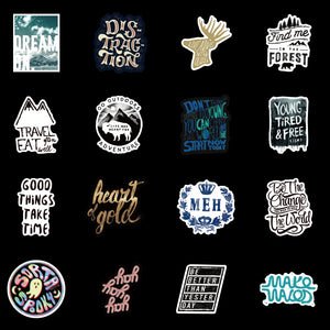 Life Quotes Fonts Typography Stickers