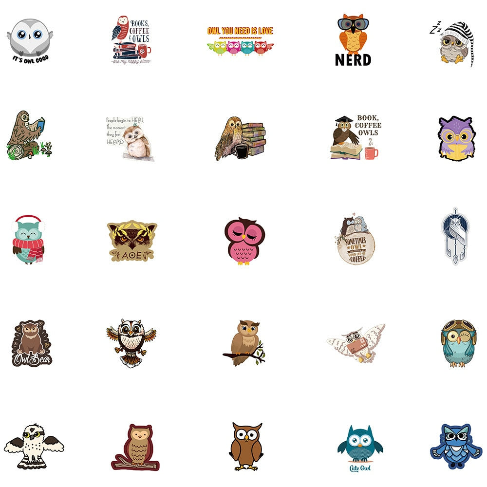 Owl Series Brid Stickers