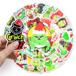 Animation Green Fur Monster Grinch Stickers