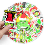 Animation Green Fur Monster Grinch Stickers