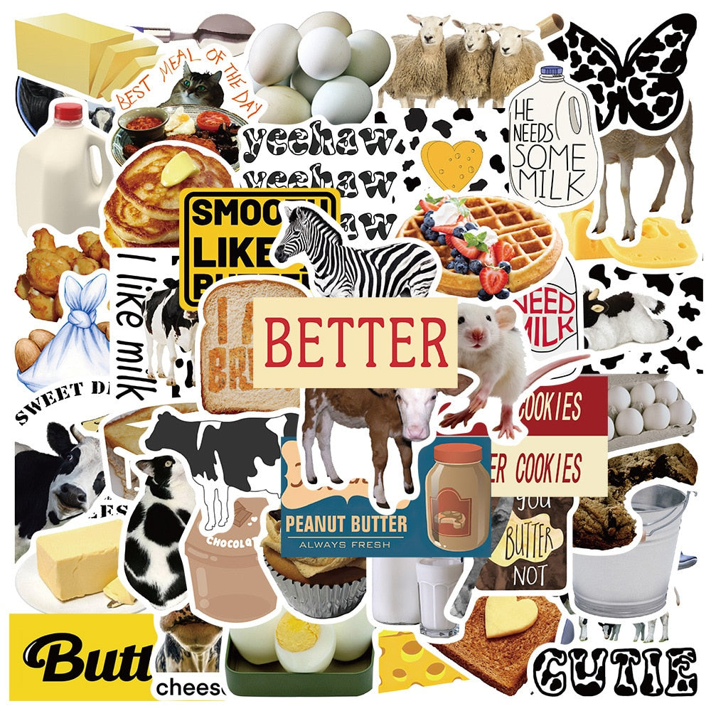 Farmer Funny Cow Butter Sheep Stickers