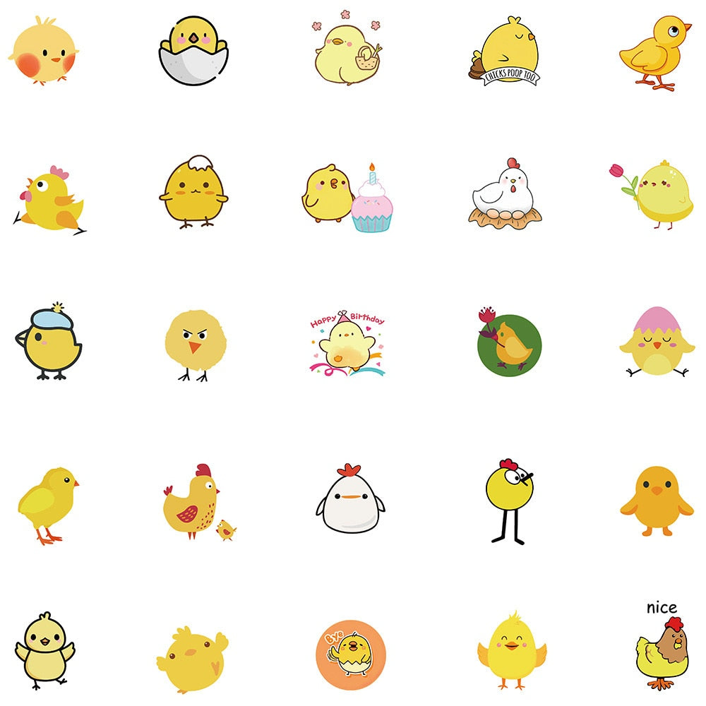 Love Little Yellow Chicken Funny Stickers