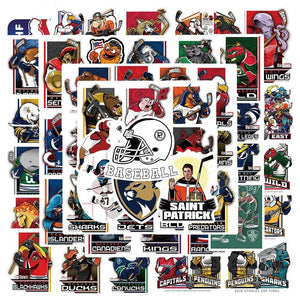 Retro Mascot Ice Hockey Stickers