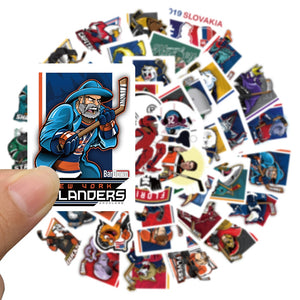 Retro Mascot Ice Hockey Stickers