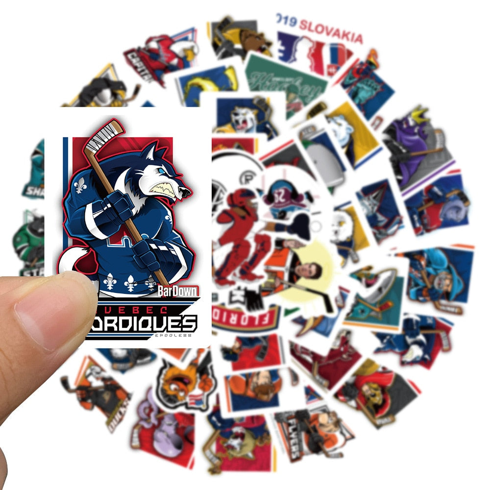 Retro Mascot Ice Hockey Stickers