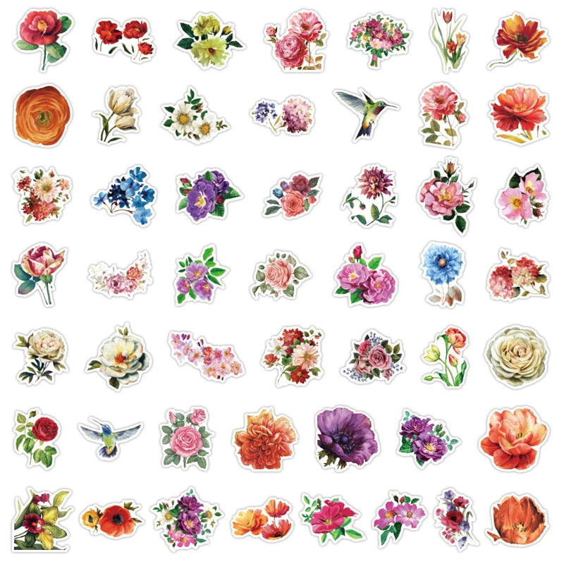 Flower Parrot Bird Stickers