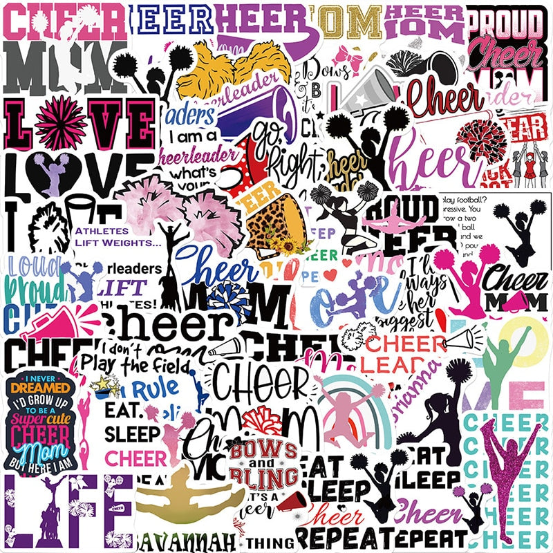 Cheerleaders Girl Dance Slogan Stickers