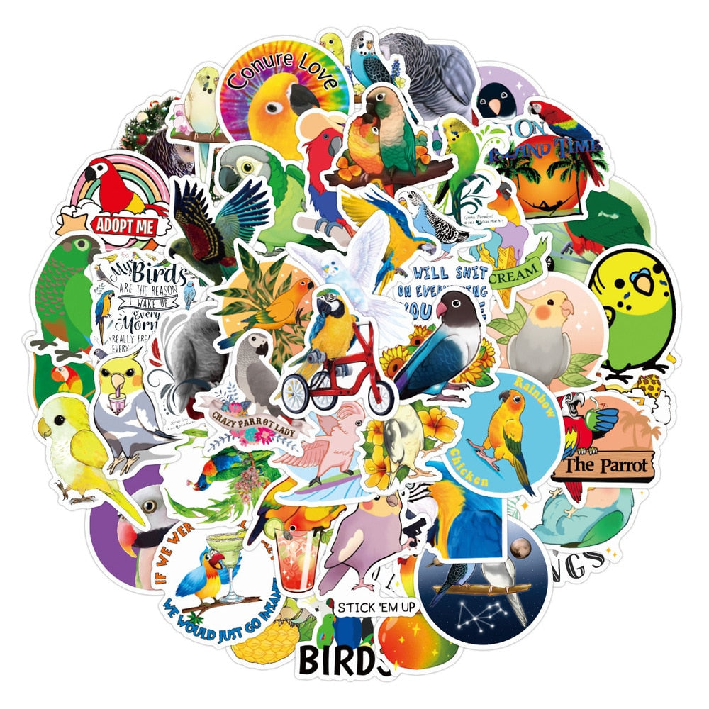 Chubby Bird Parrot Stickers