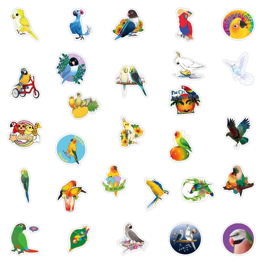 Chubby Bird Parrot Stickers