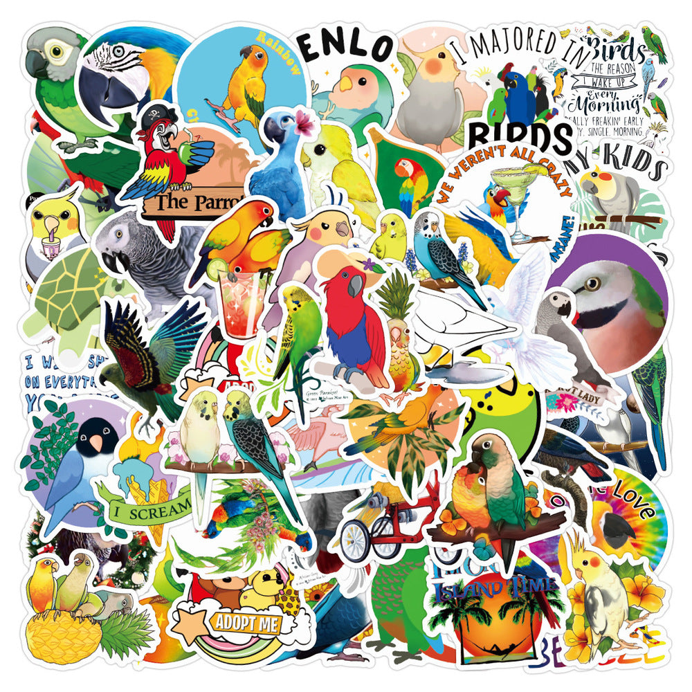 Chubby Bird Parrot Stickers