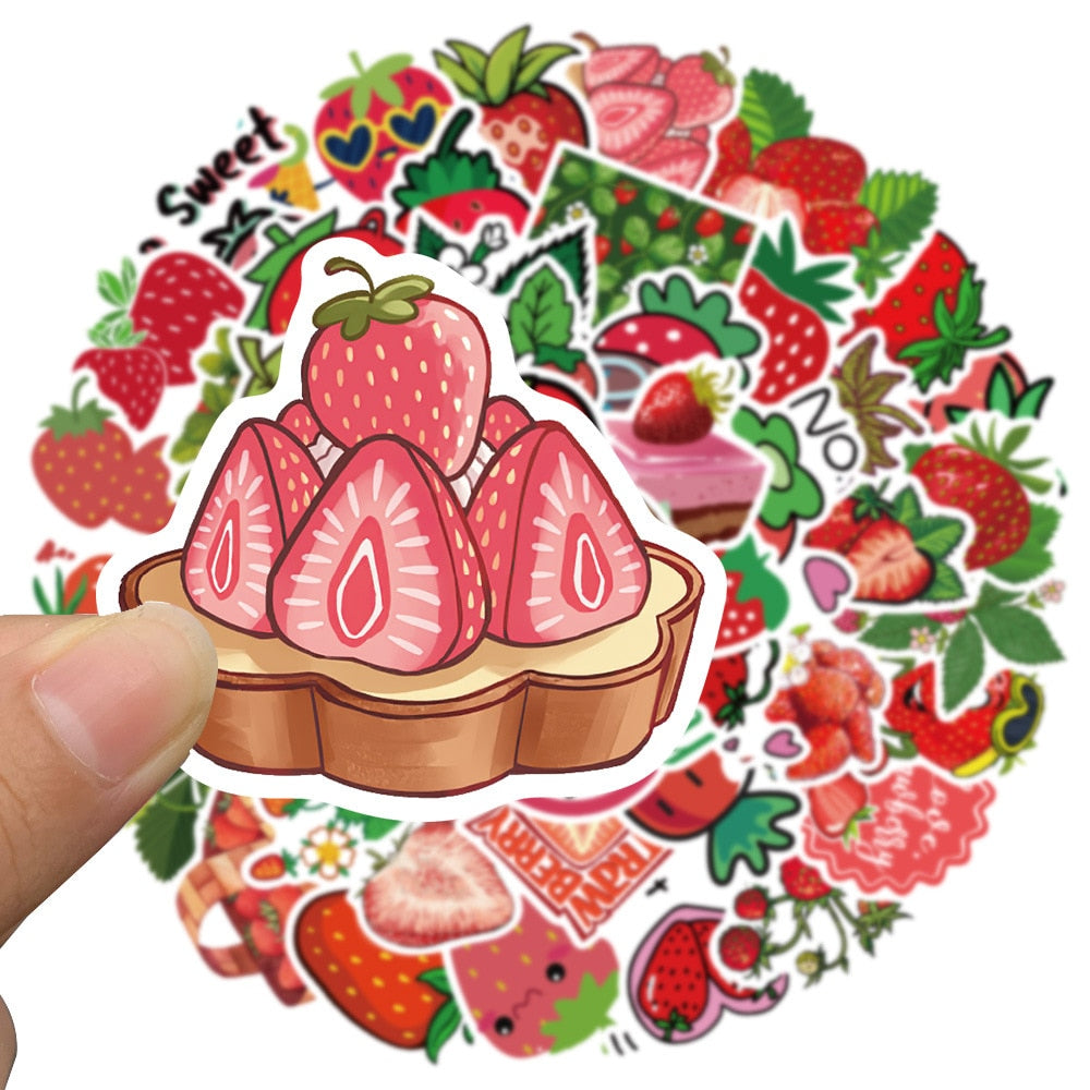 Yummy Strawberry Decorative Stickers