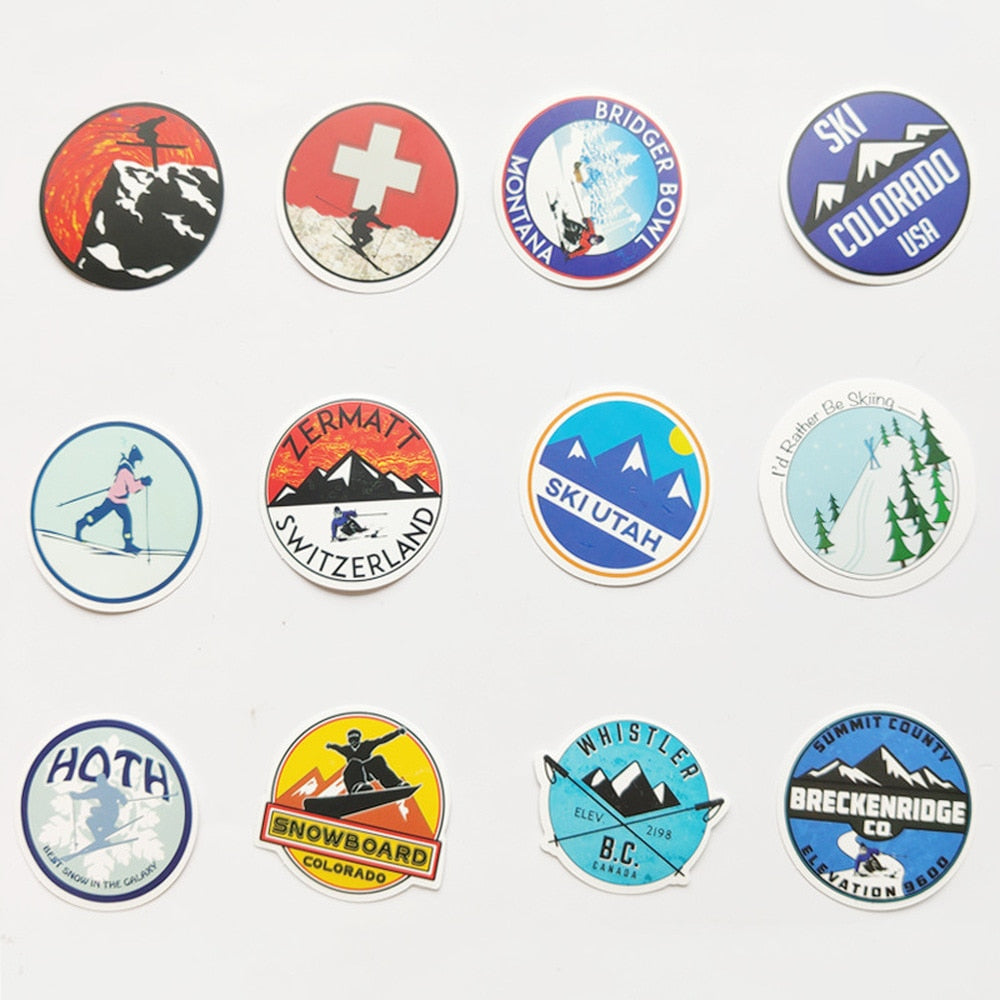 Winter Skiing Snow Mountain Stickers