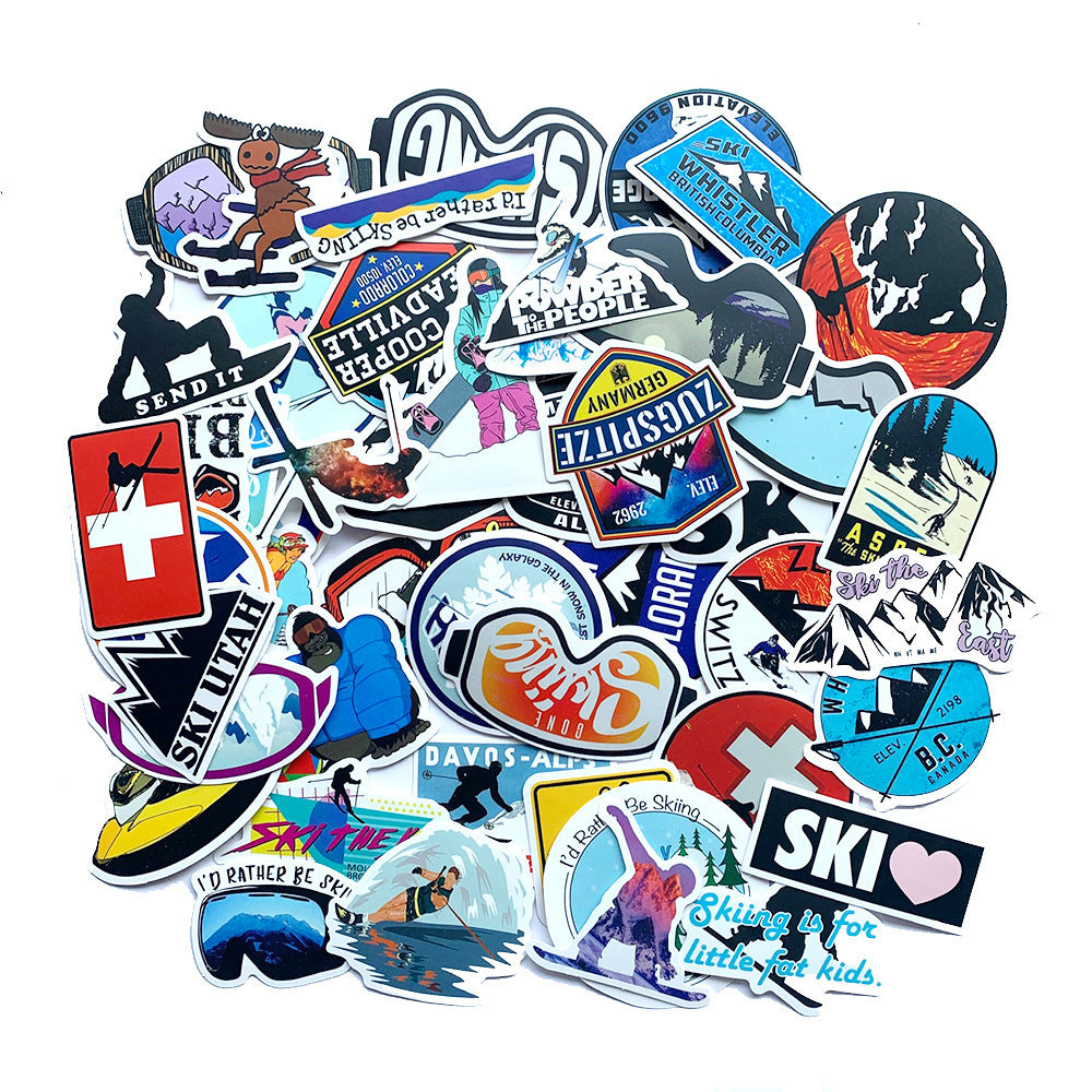 Winter Skiing Snow Mountain Stickers